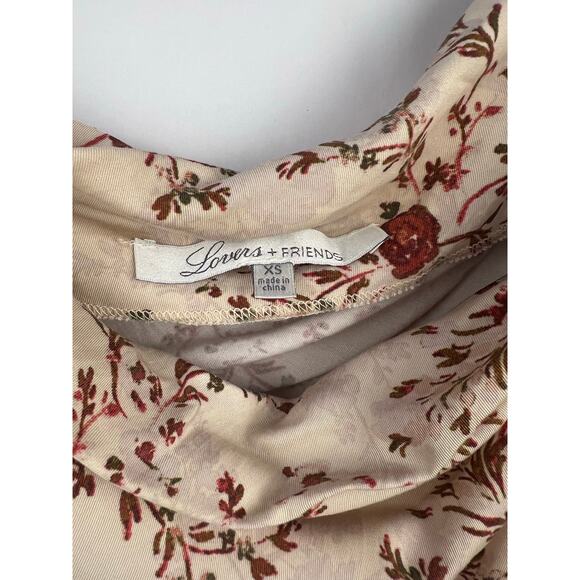 Lovers + Friends, Cindy Mini Floral Dress, Cream, Lyocell, Cottagecore Boho Fall - Picture 10 of 14